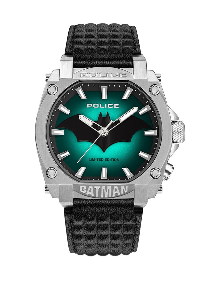 POLICE Men Limited Edition Forever Batman Stainless Steel Case & Black Genuine Leather Strap Men's Watch - Image 4
