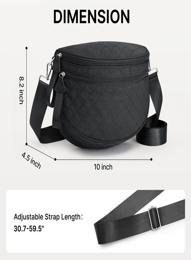 جي4فري حقيبة خصر مبطنة من G4Free، حقيبة كروس بودي واسعة من النايلون مع جيب قابل للإزالة (أسود) - Image 5