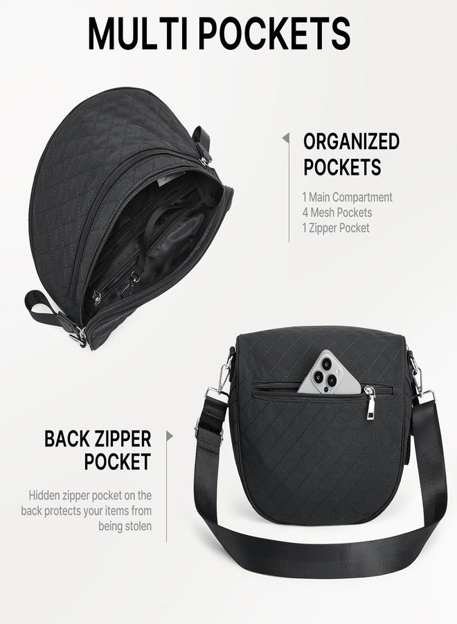 جي4فري حقيبة خصر مبطنة من G4Free، حقيبة كروس بودي واسعة من النايلون مع جيب قابل للإزالة (أسود) - Image 4