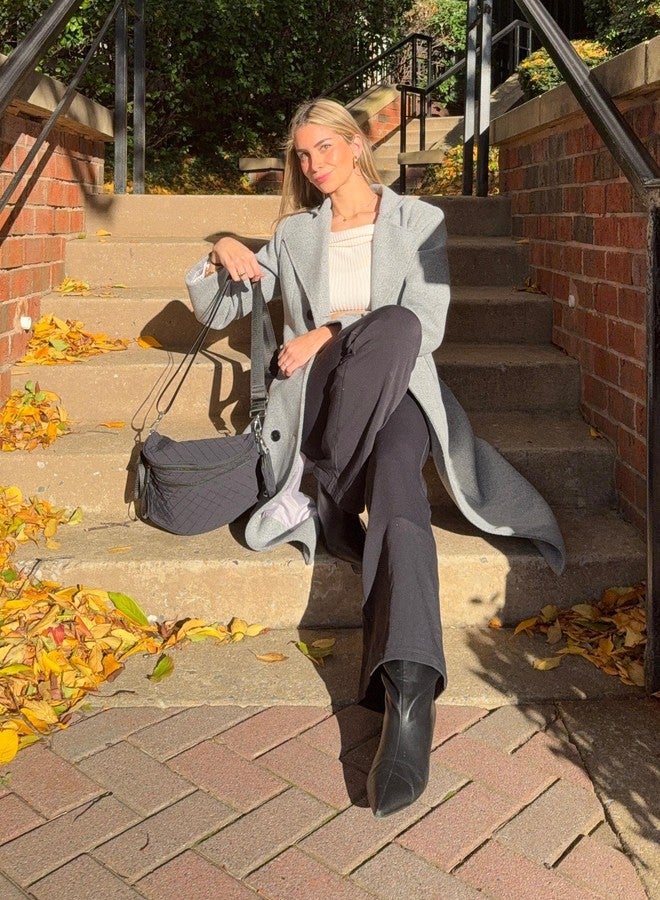 جي4فري حقيبة خصر مبطنة من G4Free، حقيبة كروس بودي واسعة من النايلون مع جيب قابل للإزالة (أسود) - Image 2