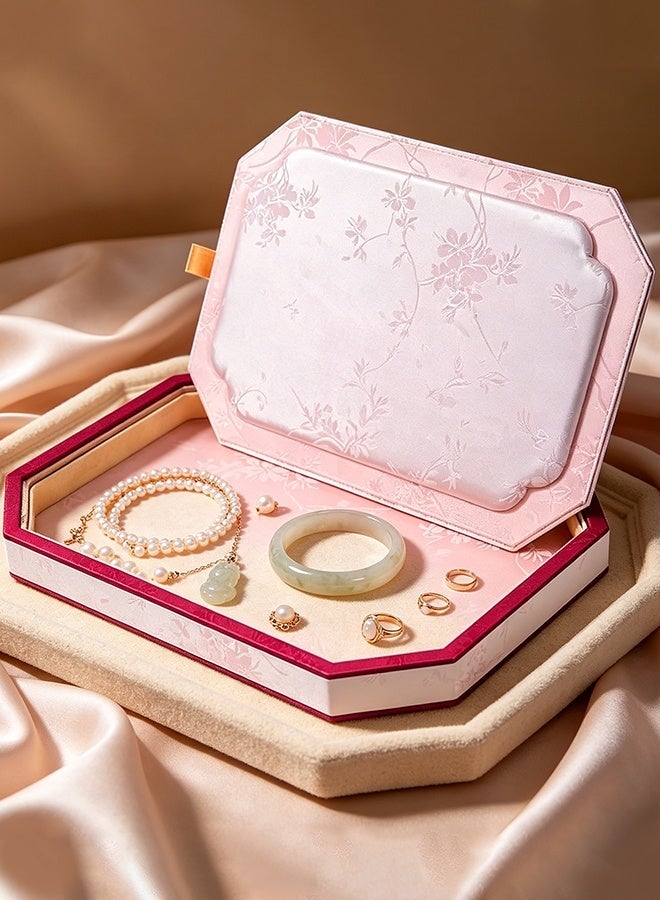 Palace Wind Belt Cover Jewelry Tray Vanity Tray Countertop Flat Necklace Jewelry Storage Display Tray for Jewelry Shop,Large - Image 1