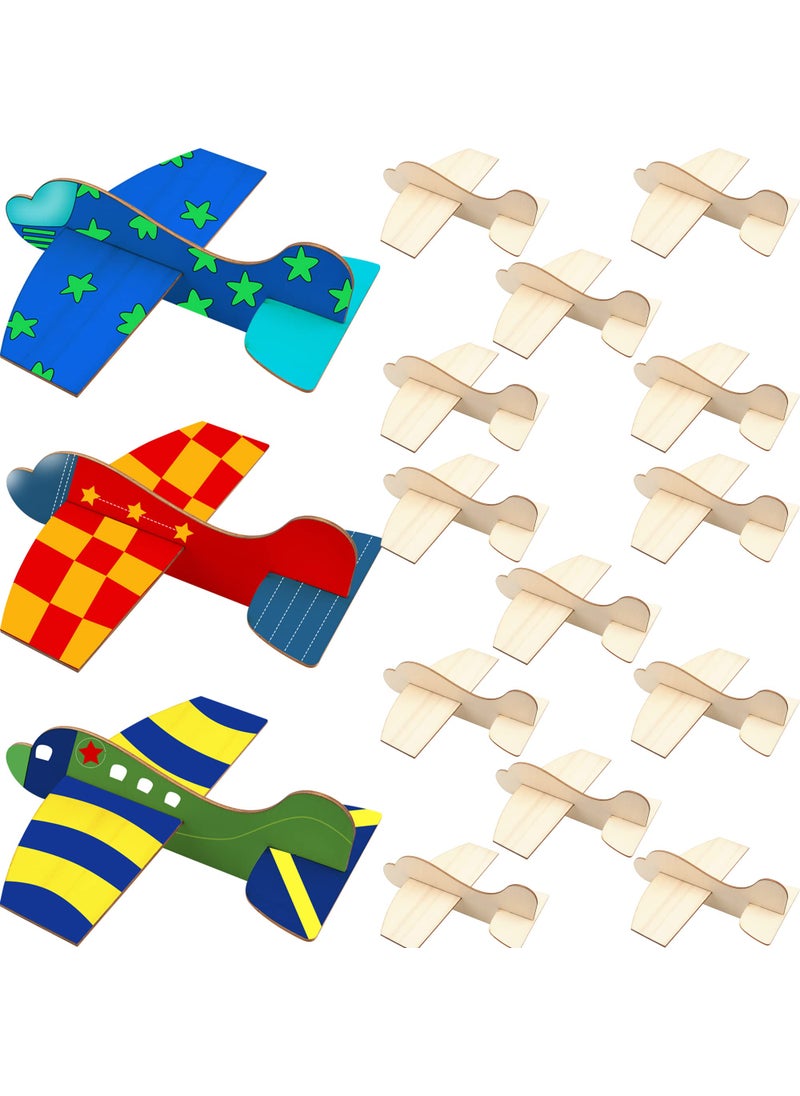 Haconba Haconba 16 Pack DIY Wood Airplane Toys Unfinished Wooden Model Plane to Paint Wooden Craft Airplane Glider for Home Activities Craft Projects Birthday Family Time Handicraft 