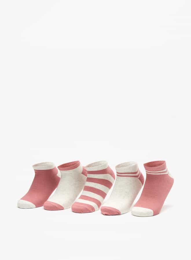 Flora Bella By Shoexpress Girls Colourblock Ankle Length Socks - Set of 5 - Image 1