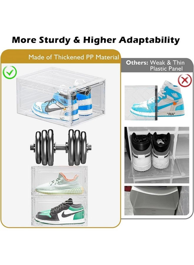DUNGRANI ENTERPRISE Multipurpose Thicken & Sturdy Clear Shoe Storage Organizer with Magnetic Door, Stackable Boxes for Closet, Foldable Space-Saving Shoe Rack for Sneaker Boot Container, Plastic Shoe Box (Pack Of 8) - Image 4