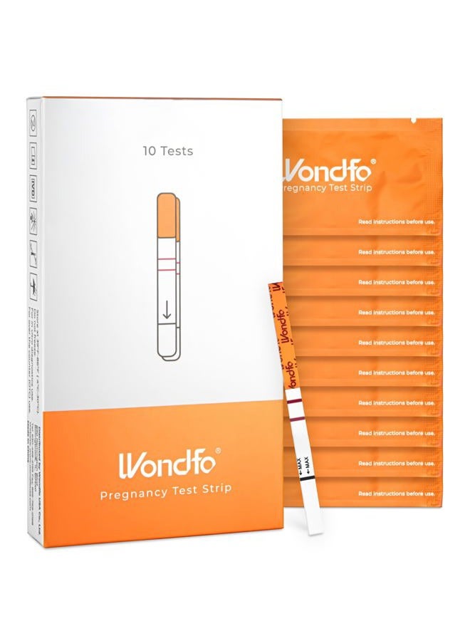 Wondfo 5mm Pregnancy Test Strips - HCG Detection 25 MIU/ml, Home Test of Reliable Result - 10 Count - Image 1