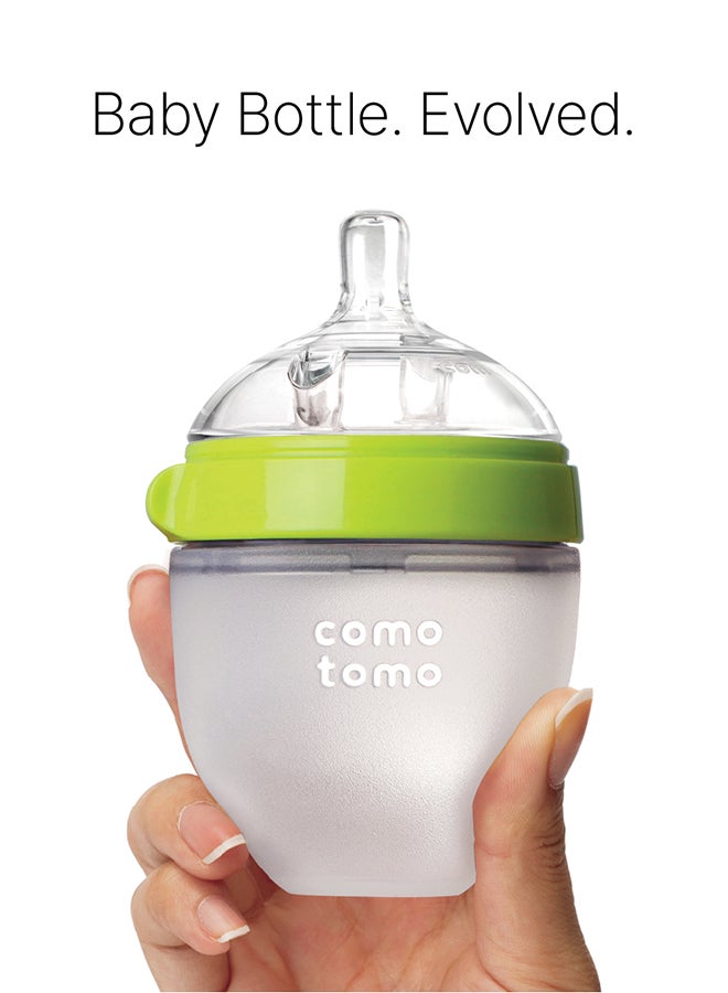 comotomo Natural Feel Baby Bottle 150 ML With Pack Of 2 Natural Teat Silicone Nipples, Y Shape Hole With Variable Flow, 6 Months + - Image 4
