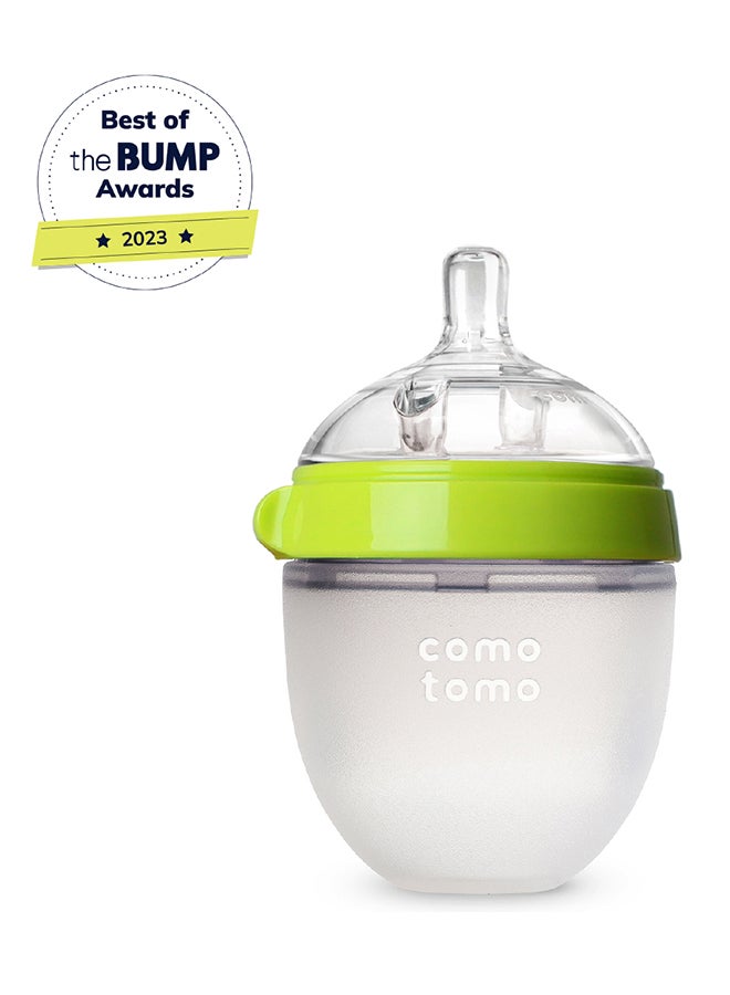 comotomo Natural Feel Baby Bottle 150 ML With Pack Of 2 Natural Teat Silicone Nipples, Y Shape Hole With Variable Flow, 6 Months + - Image 2