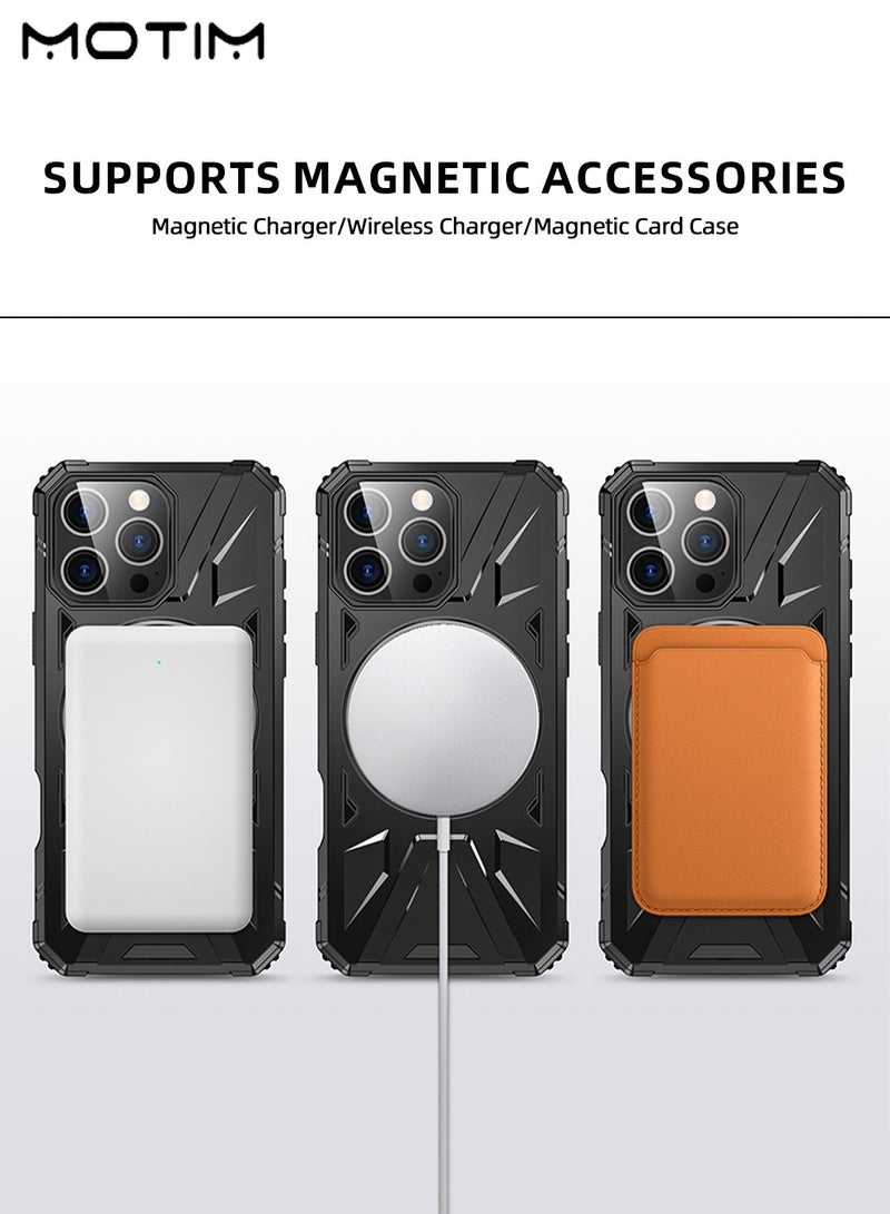 Motim iPhone 16 Pro/Pro Max Magsafe Case with 360° Ring Kickstand, Strong Magnetic, Sturdy & Versatile Stand, Support Car Magnetic Holder Fuction, Anti-Scratch Shockproof Hard Back Cover - Image 3