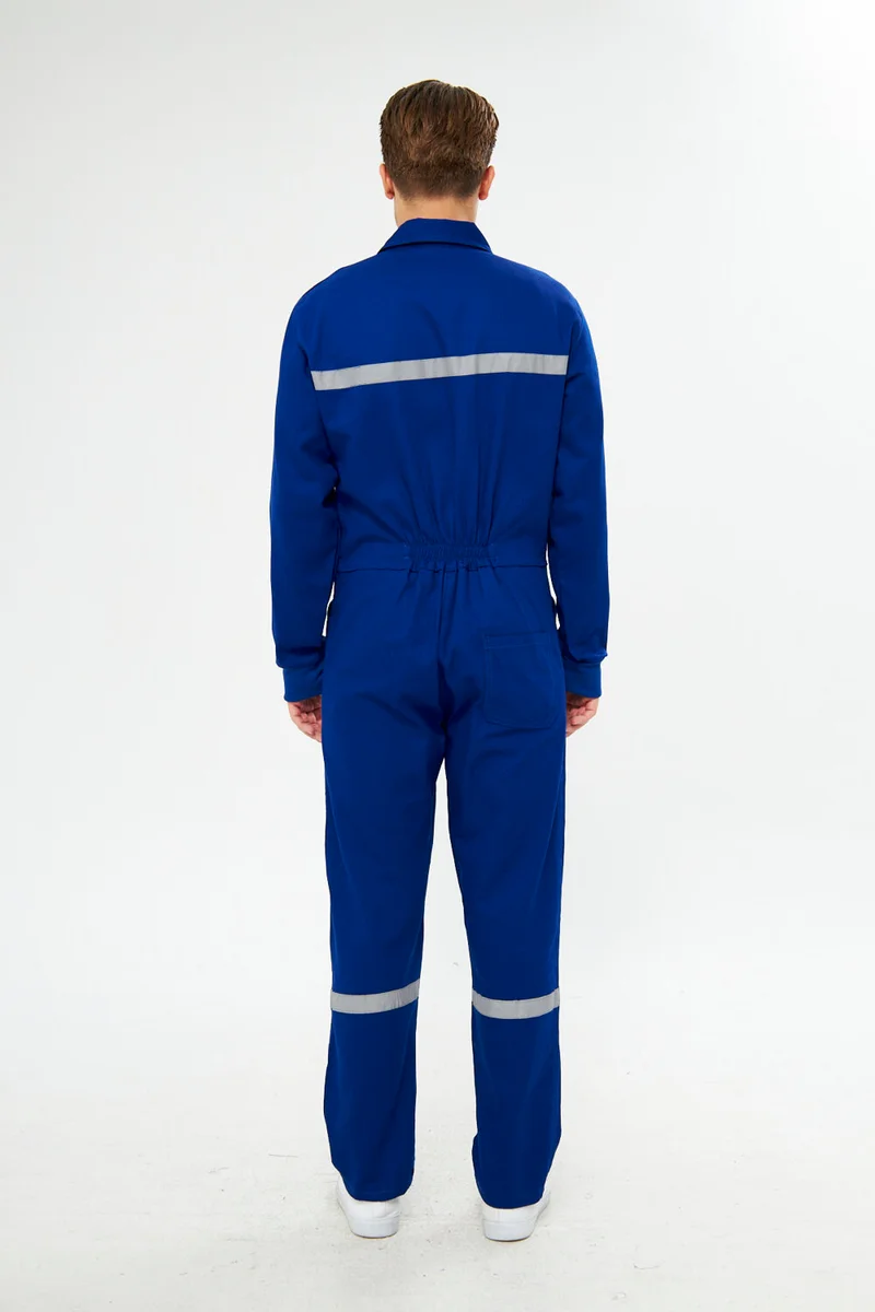 Mervem Jumpsuit All 100% Cotton Reflective Sax Blue