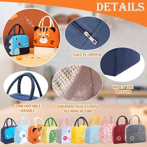 Flywind Kids Lunch Bag for Girls Boys Students | Small Foldable Waterproof Lunch Box for Travel Picnic School | Reusable Cartoon Insulated Lunchbag (Blue Duck) - Image 4