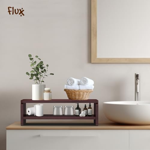 flux Monitor Stand Two Tier Mini with two Wooden legs | Monitor Stand Riser | PC Stand For Desktop Table | , Non Slip Material: Particle Board & Metal (49.5 x 20 x 20 ) cm Red [DO IT YOURSELF (DIY)] - Image 4