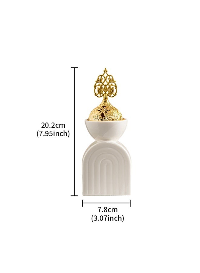 Ceramic golden cube aromatherapy burner, festival handheld burner, home decoration item, aroma burner
