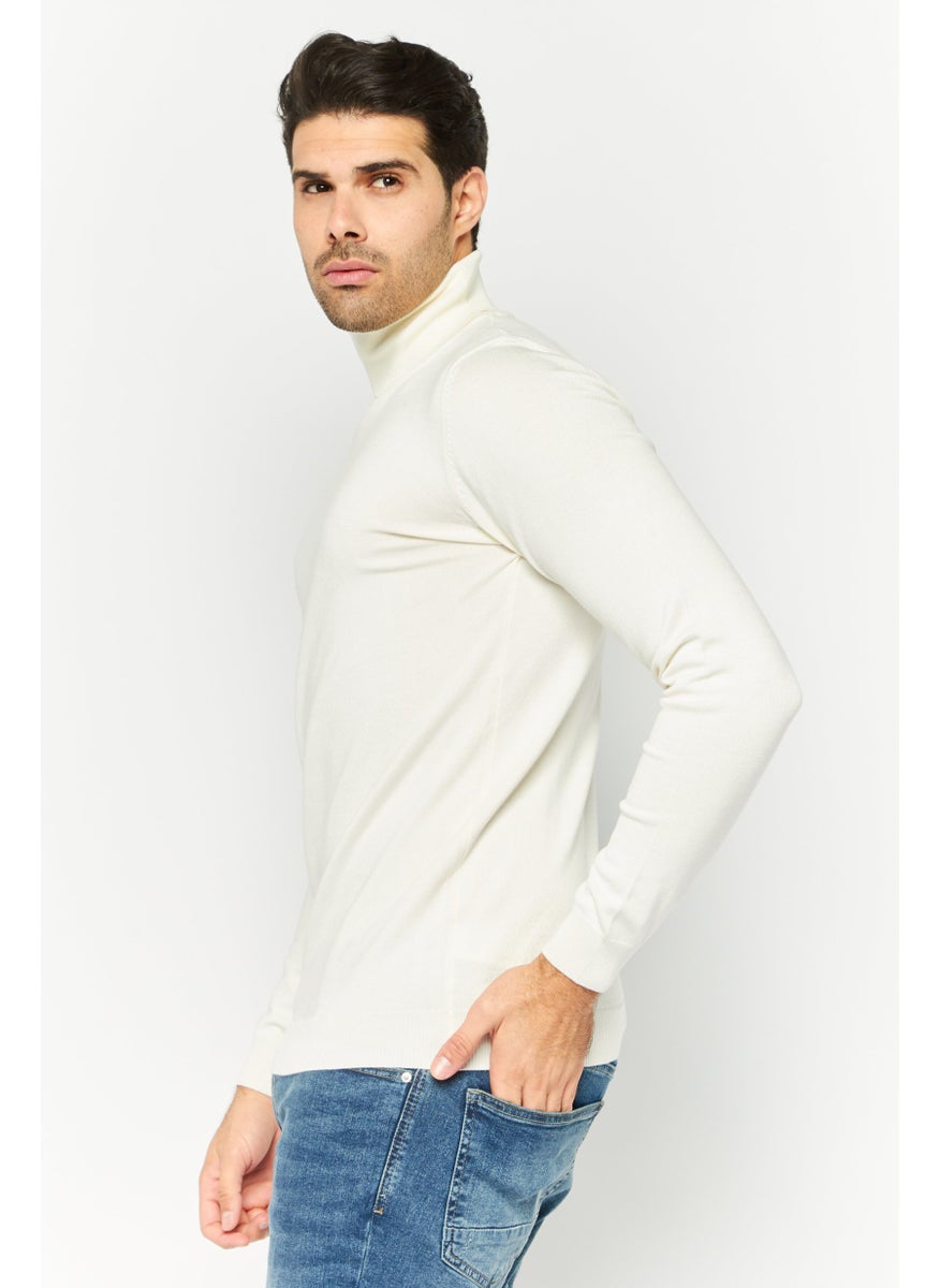 Men Turtle Neck Long Sleeve Plain Sweater, White - pzsku/Z6F9F02E8A835CB2DEDDBZ/45/_/1737642295/b698a51e-2ab4-4fac-ac9f-dc251708bea5