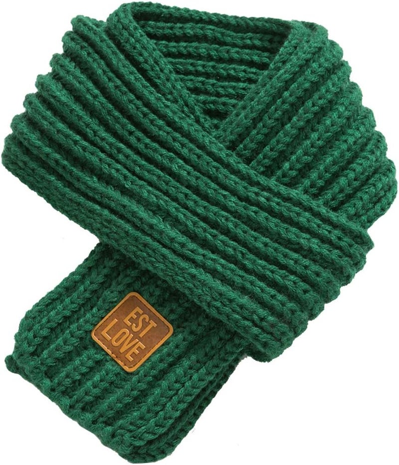 Levao Kids Winter Knitted Warm Scarf Boys Girls Toddlers Solid Color Soft Scarfs Neck Warmer - Image 1