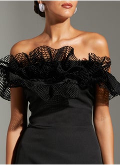 Namshi x Zena Louay Strapess Gown With Gathered Ruffles  - Image 4