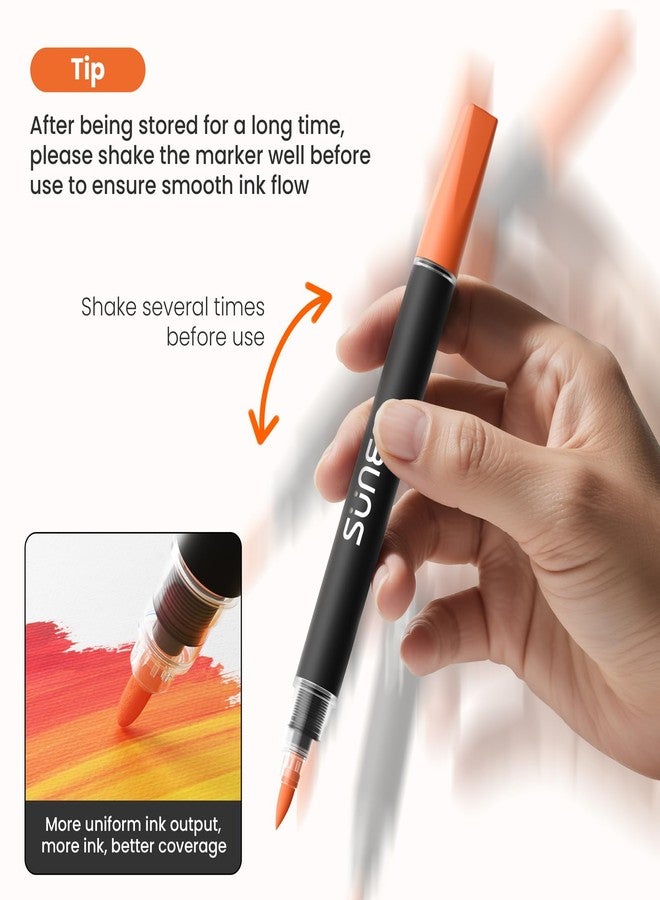 ساني أقلام تلوين أكريليك من سوني، ١٨ لونًا، برأسين: رأس مدبب ورأس فرشاة، مناسبة للتلوين على الورق، والمعادن، والصخور، والسيراميك، والخشب، والقماش، والزجاج، مجموعة أدوات فنية وحرفية يدوية - Image 5