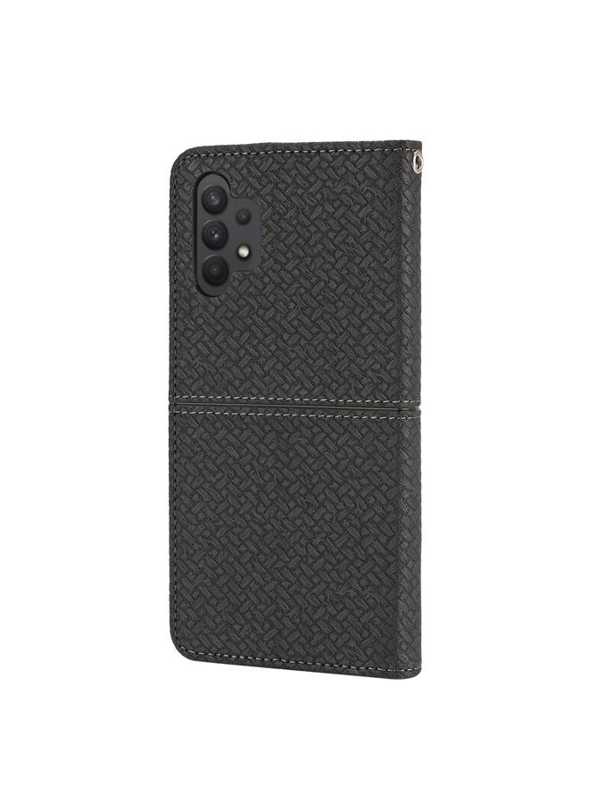 اس-توب جراب لهاتف Samsung Galaxy A32 5G مصنوع من جلد البولي يوريثان مع خياطة منسوجة مغناطيسية أفقية مع حامل وفتحات للبطاقات ومحفظة وحبل - Image 3