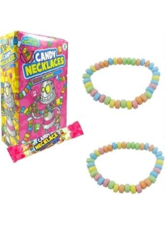 Crazy Candy Factory Vegetarian Candy Necklaces – 17g Fruit Flavoured Novelty Sweets – Pack of 12 | Fun Edible Jewelry for Kids & Parties - Image 5