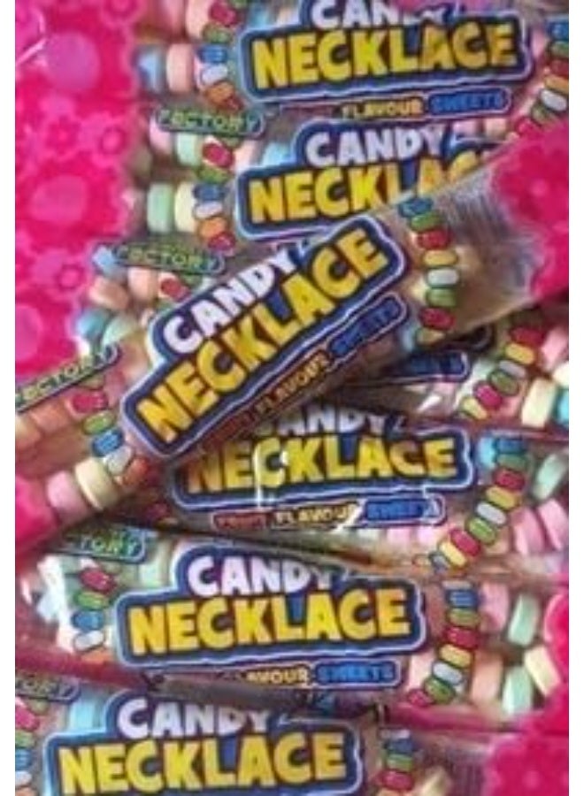 Crazy Candy Factory Vegetarian Candy Necklaces – 17g Fruit Flavoured Novelty Sweets – Pack of 12 | Fun Edible Jewelry for Kids & Parties - Image 4