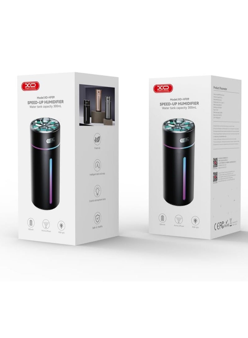 XO HF09 300ML RGB Light Car Air Purifier And Freshenr For Car Home Office And Bedroom - Image 1