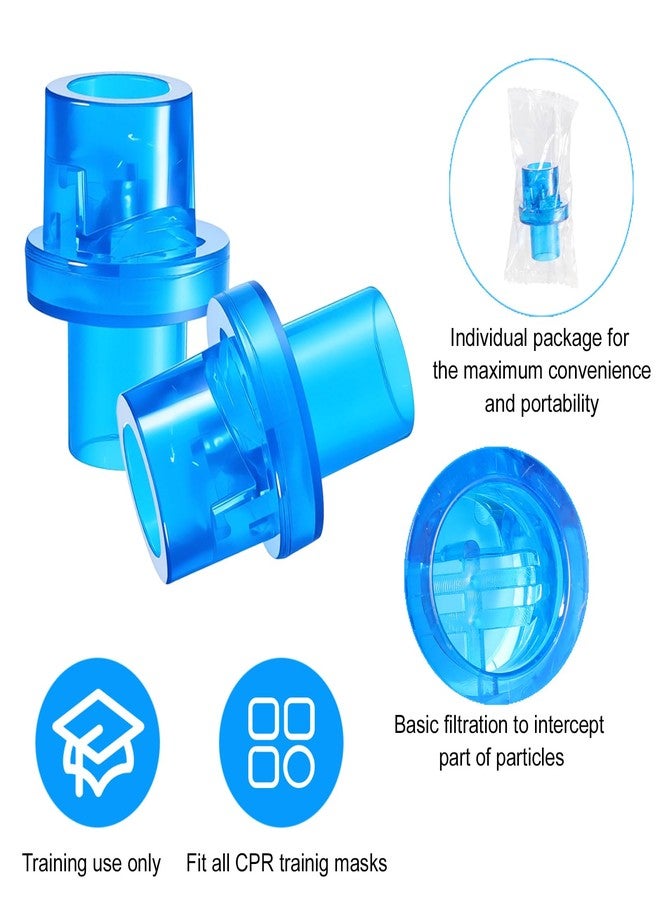 JZTKQTM 200 PCS CPR One Way Valves for Training Mask, Blue CPR Training Valves Fit Most Masks, Individually Wrapped - Image 4