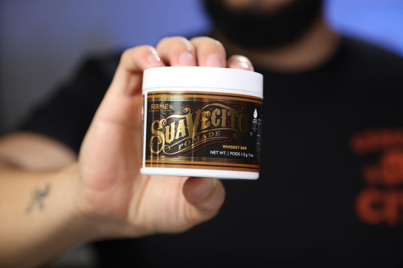 Suavecito Pomade Firme (Strong) Hold Whiskey Bar Scent 4 oz - Pomade For Men - Medium Shine Water Based Wax Like Flake Free Hair Gel - Easy To Wash Out - All Day Hold For All Hair Styles - Image 3