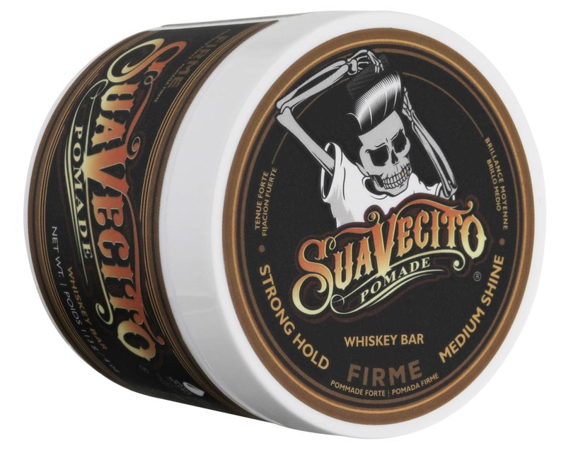 Suavecito Pomade Firme (Strong) Hold Whiskey Bar Scent 4 oz - Pomade For Men - Medium Shine Water Based Wax Like Flake Free Hair Gel - Easy To Wash Out - All Day Hold For All Hair Styles - Image 2