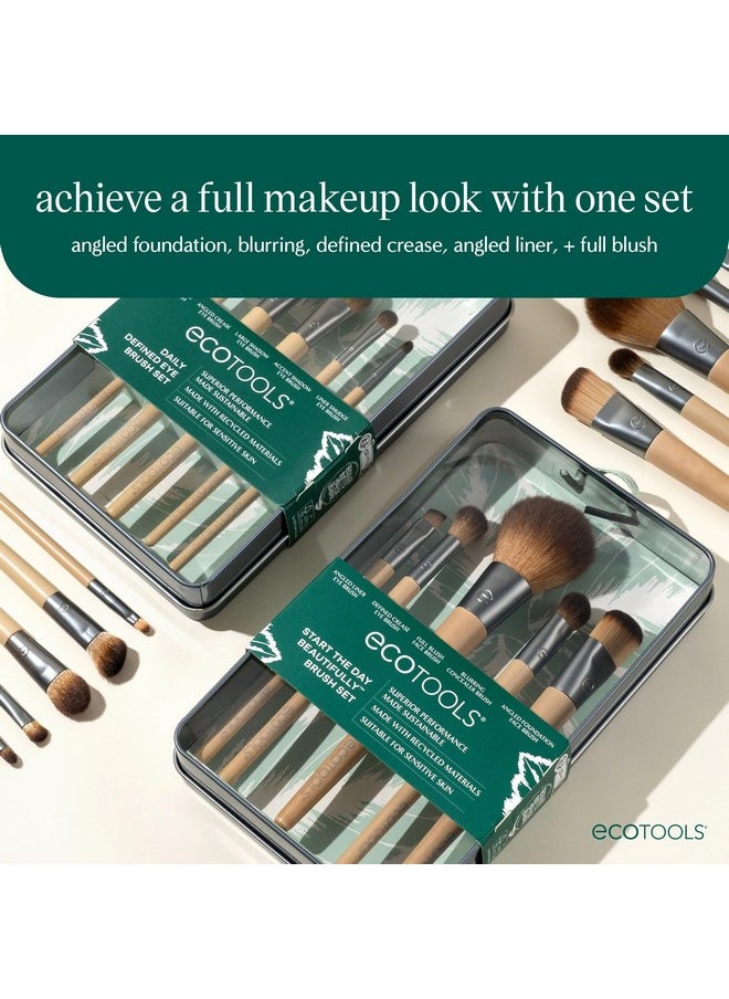 Ecotools EcoTools Start The Day Beautifully 6 Piece Makeup Brush Set, Makeup Brushes For Eyeshadow, Blush, Concealer, & Foundation Application, Eco-Friendly, Gift Set, Synthetic Hair, Vegan & Cruelty-Free  - Image 3
