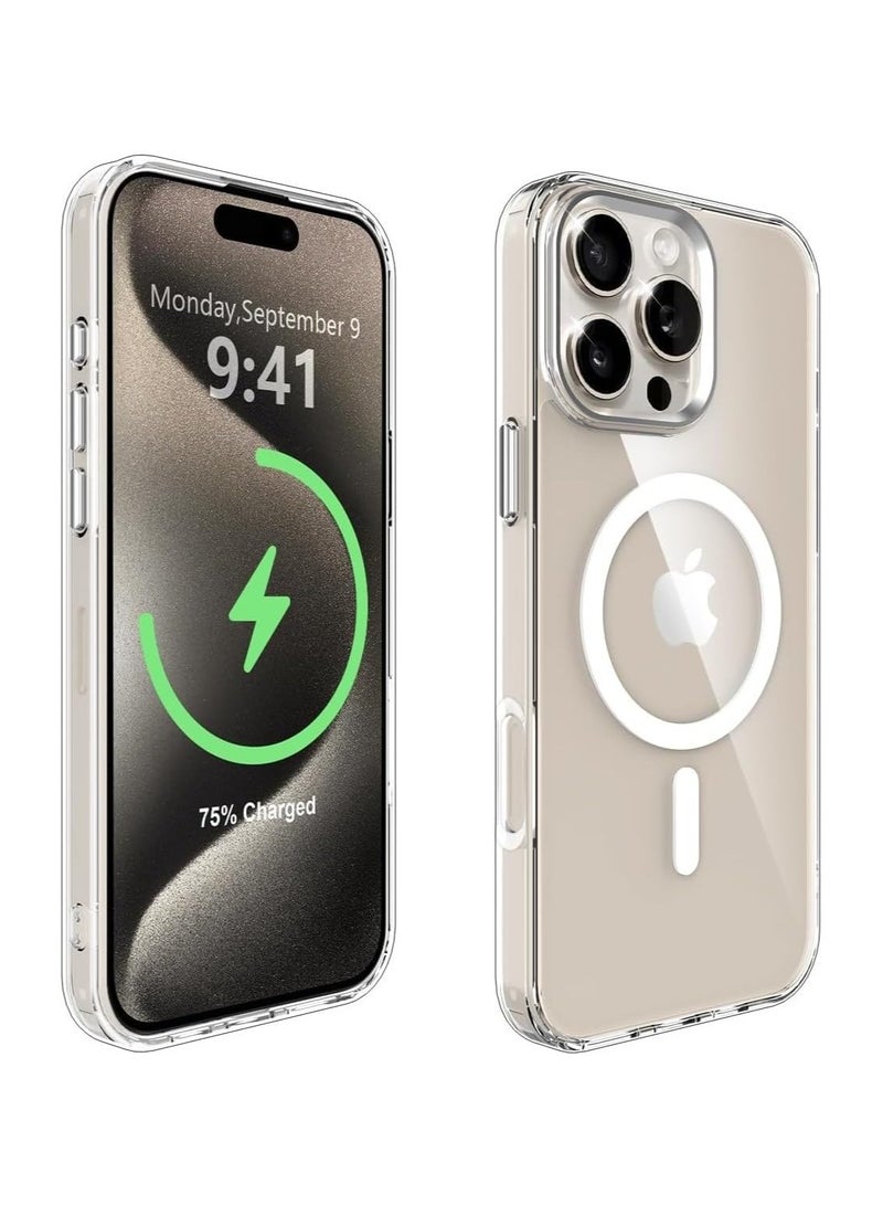 IPhone 15 Pro Clear Magnetic Cover MagSafe Compatible Hybrid Protective Crystal Clear Back Case Shockproof Silicone Frame Slim Transparent Case Iphone 15 Pro - Image 1
