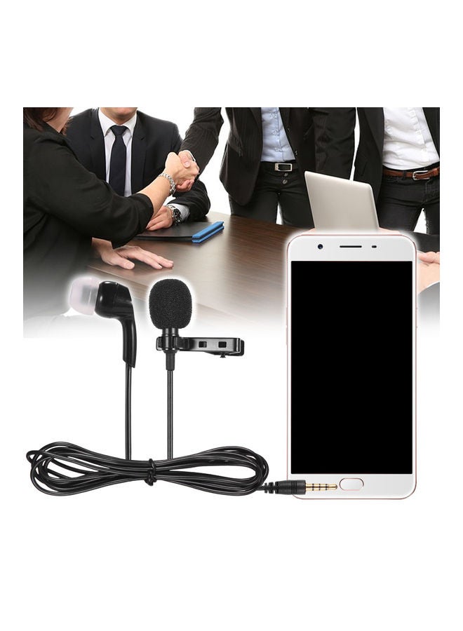 3.5mm 2-In-1 Microphone Mic with Single Earphone Black - Image 2