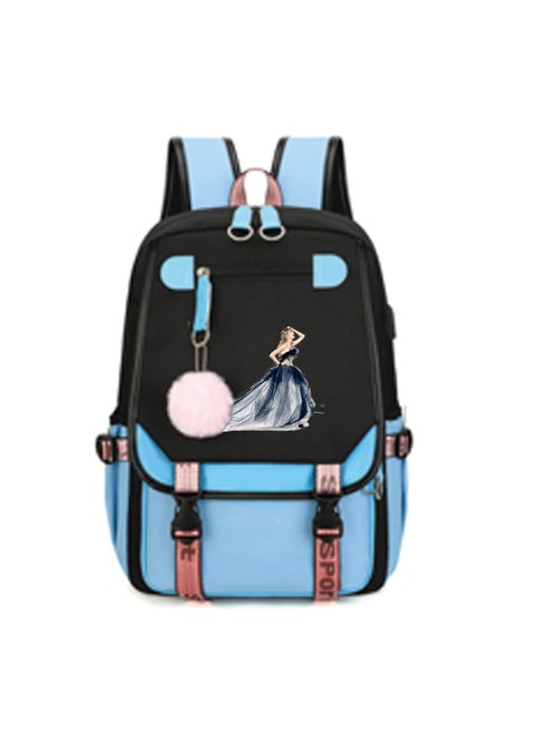 Student creative pattern backpack three-piece set 3D butterfly series men's and women's large-capacity computer backpack combination,21- Three-piece set - 4 - 100