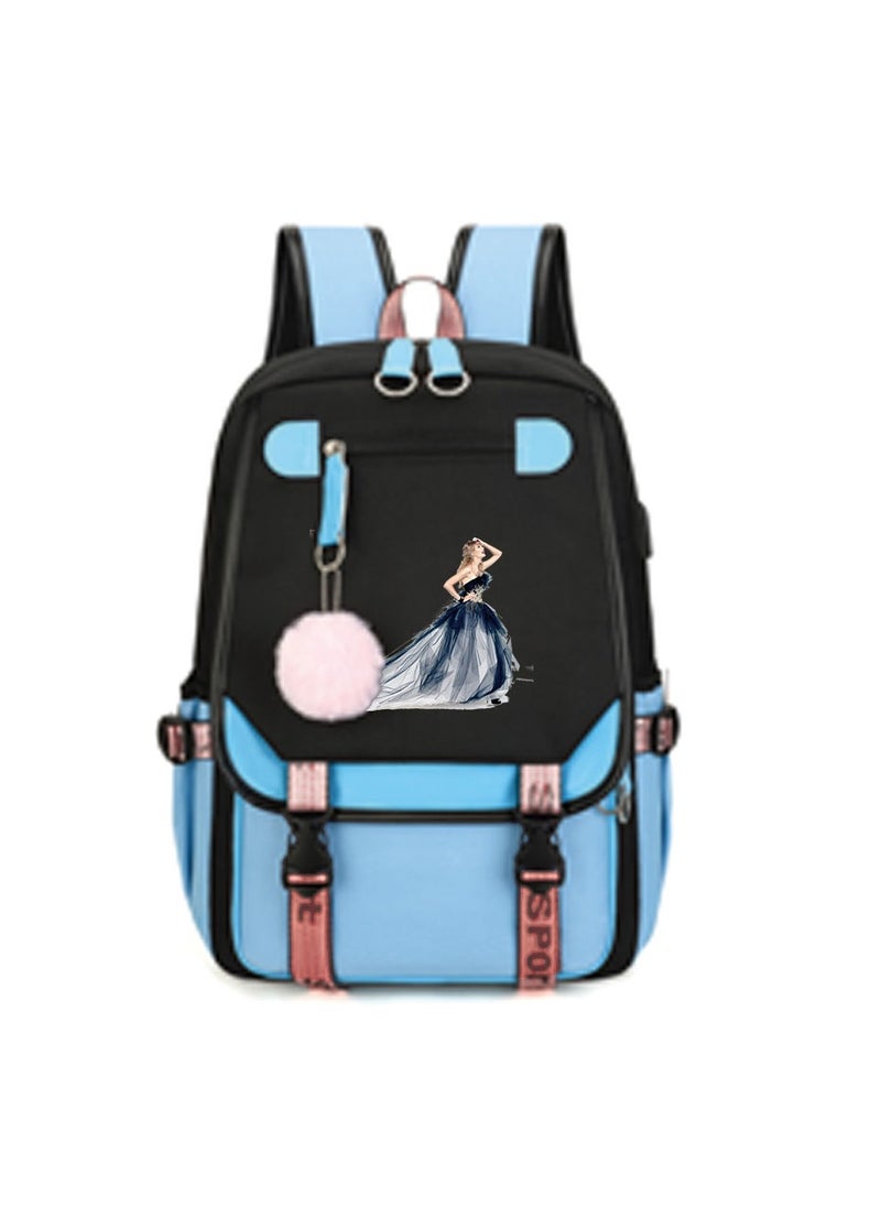 Student creative pattern backpack three-piece set 3D butterfly series men's and women's large-capacity computer backpack combination,21- Three-piece set - 4 - 100