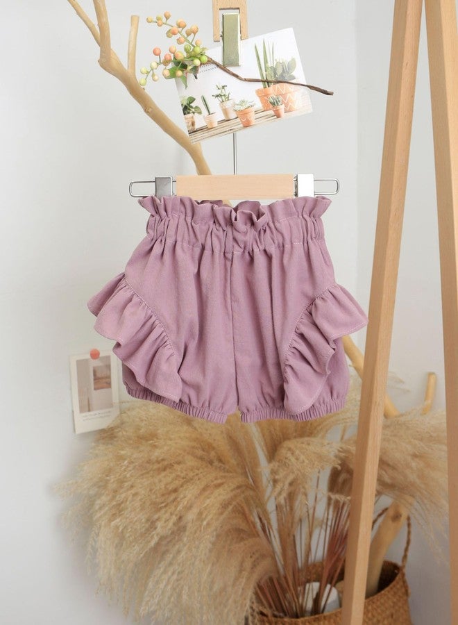 elamccor Baby Girls Ruffle Shorts Toddler Diaper Covers Little Girls Bottoms Bloomers Cotton Pants 3 Months-6T Purple - Image 3