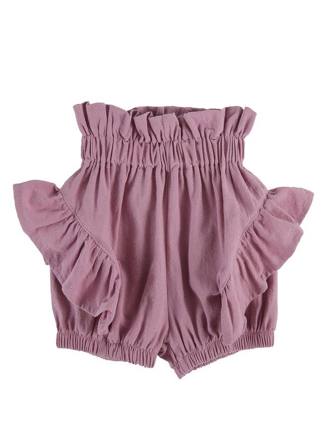 elamccor Baby Girls Ruffle Shorts Toddler Diaper Covers Little Girls Bottoms Bloomers Cotton Pants 3 Months-6T Purple - Image 1