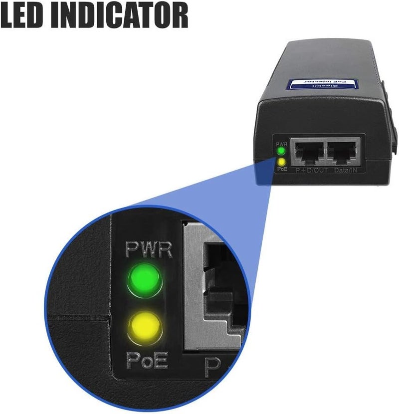 BV -Tech Gigabit Power Over Ethernet PoE+ Injector | 30W | Plug & Play | up to 325 Feet - Image 5