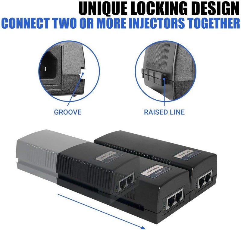 BV -Tech Gigabit Power Over Ethernet PoE+ Injector | 30W | Plug & Play | up to 325 Feet - Image 4