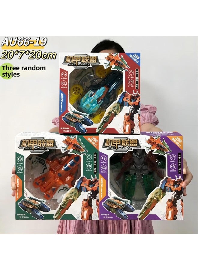 Gift Box King Kong Children's Deformation Toy-Year-Old Boy-Year-Old Boy-Year-Old Deformation Robot Five-element Beast Star-Colour:Au66-19 Mecha Alliance (three Random Types) - Image 1