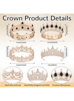 Saintrygo Saintrygo 16 Pcs Halloween Homecoming King and Queen Prince Princess Crown Tiara Court Sash Favors Costume Cosplay  - Image 2