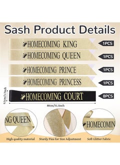 Saintrygo Saintrygo 16 Pcs Halloween Homecoming King and Queen Prince Princess Crown Tiara Court Sash Favors Costume Cosplay  - Image 3