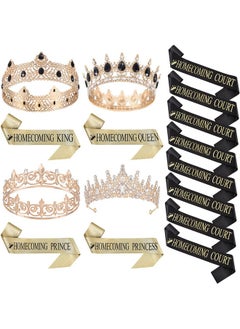 Saintrygo Saintrygo 16 Pcs Halloween Homecoming King and Queen Prince Princess Crown Tiara Court Sash Favors Costume Cosplay  - Image 1