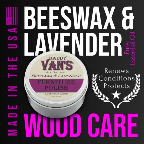 Daddy Van's All Natural Beeswax & Lavender Furniture Polish - Chemical-Free, Non-Toxic Wood Conditioner Scented with Pure Lavender Essential Oil - Image 2