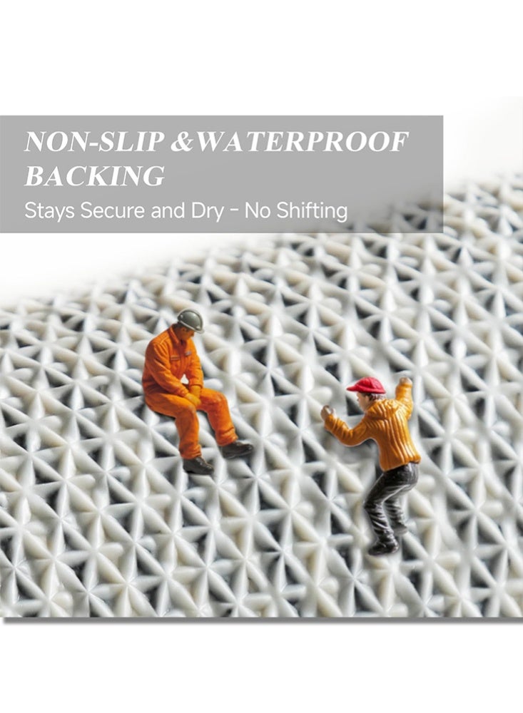 Monda 60x90CM Washable Runner Rug for Hallway, Non Slip Low-Pile Kitchen Rug, Durable Soft Floor Carpet Runners for Entryway, Bedroom, Bathroom, Laundry Room, Black Flower - Image 4