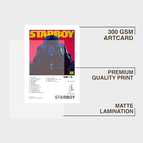 CodersParadise The Weeknd Starboy Wall Art | 8x12 Inch (A4) Framed Poster, Hanging Wall Decor for Bedroom, Living Room & Home, Music Album Artwork - Image 4