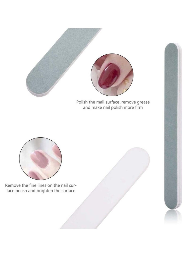 SYOSI Nail Varnish Remover 200 Pcs Foil Wraps and 5 PCS Tools Set Aluminium Gel Polish Kit Cuticle Buffer Block Pads - Image 3