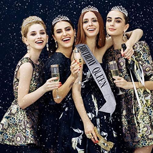 Cavetee ساش 'ملكة عيد الميلاد' وطاقية مرصعة بالأحجار الكريمة - طاقيات عيد الميلاد الفضية وساش هدايا الحفلات للنساء - Image 5