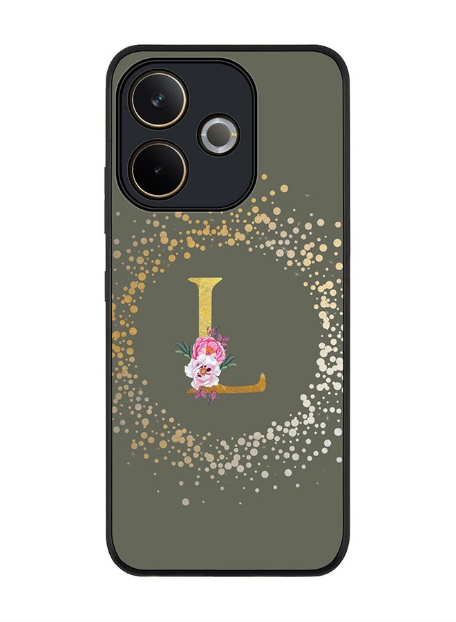 Stylizedd For Oppo A5 Pro 5G / A5 Pro 4G / 5G Case,Slim fit Camera Protection, Shockproof Thin Phone cover  - Custom Monogram Floral - L  (Olive Green ) - Image 1