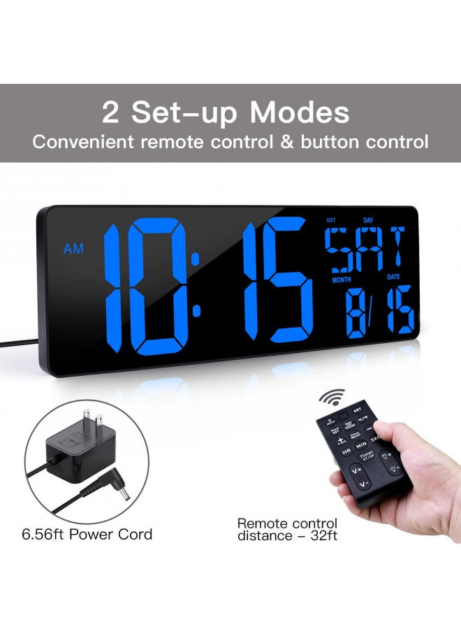 XREXS Large Digital Wall Clock with Remote Control, 17 Inch LED Large Display Count Up & Down Timer, Adjustable Brightness RGB Color Changing Clock Alarm Clock for Home, Gym, Office and Classroom - Image 3