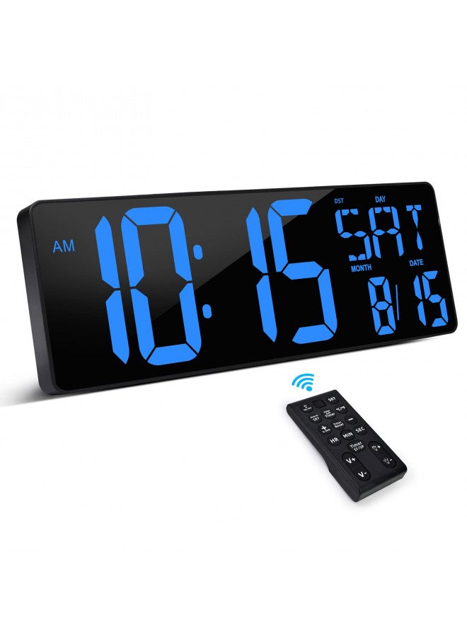 XREXS Large Digital Wall Clock with Remote Control, 17 Inch LED Large Display Count Up & Down Timer, Adjustable Brightness RGB Color Changing Clock Alarm Clock for Home, Gym, Office and Classroom - Image 1