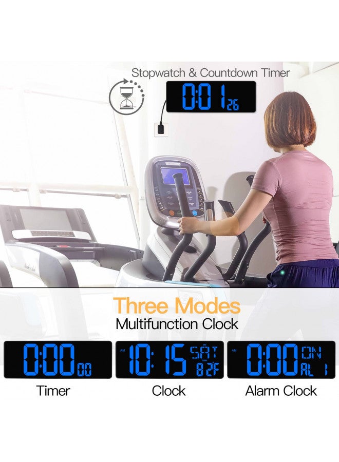 XREXS Large Digital Wall Clock with Remote Control, 17 Inch LED Large Display Count Up & Down Timer, Adjustable Brightness RGB Color Changing Clock Alarm Clock for Home, Gym, Office and Classroom - Image 4