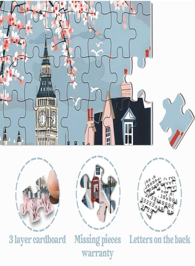 PPuzzling London Spring Puzzles for Adults 1000 Pieces, European Street Landscape Jigsaw Puzzle, Romantic Travel Scene Puzzle - Image 5